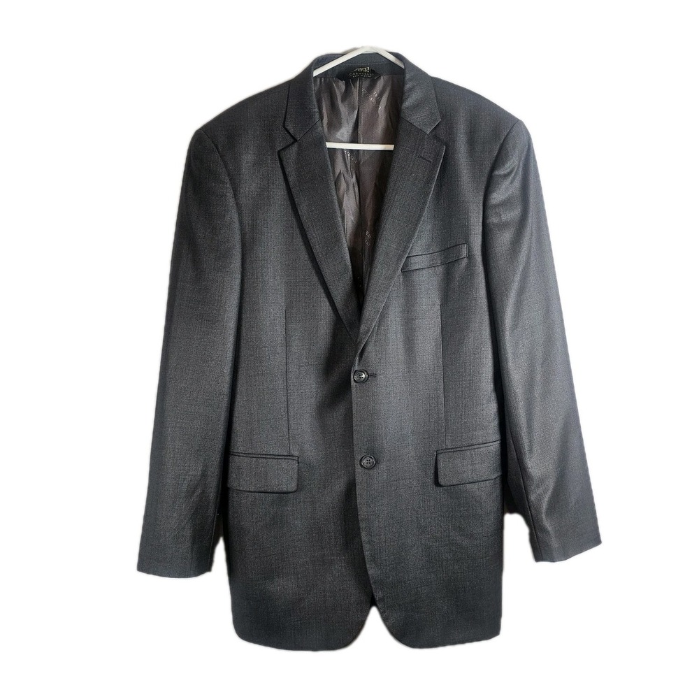 Caravelli Gray Super 150s 2 Button Double Vent Notch Blazer Sport Coat Size 40R